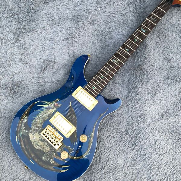 

new 6-string high-quality blue dragon sticker electric guitar shipped quickly