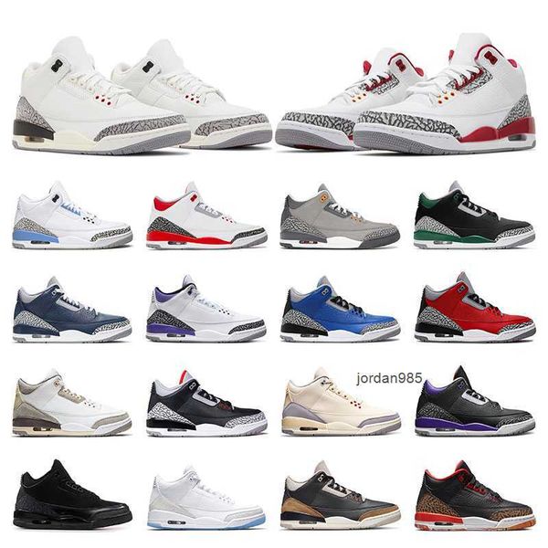 

men basketball shoes 3 3s sports running sneakers unc cardinal red dark iris white cement reimagined cool grey a ma maniere black cat womens