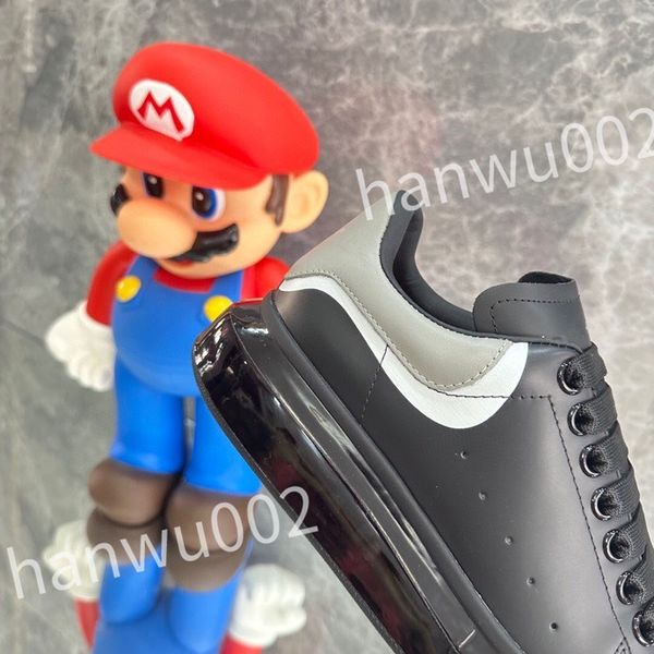 

2023 new casual shoes women travel leather lace-up sneaker cowhide fashion lady flat designer running trainers letters woman shoe platform m, Black