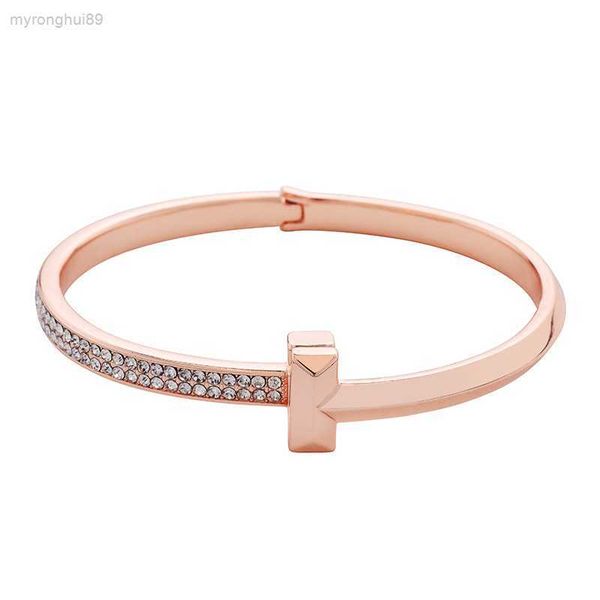 

bangle classic high grade jewelry row diamond inlaid bracelet double row diamond clasp open and close bracelet 91fl, Black