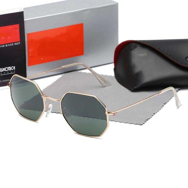 

classic design brand round sunglasses of women uv400 eyewear metal gold frame glasses men mirror glass lens sunglass with box 3549215v, White;black