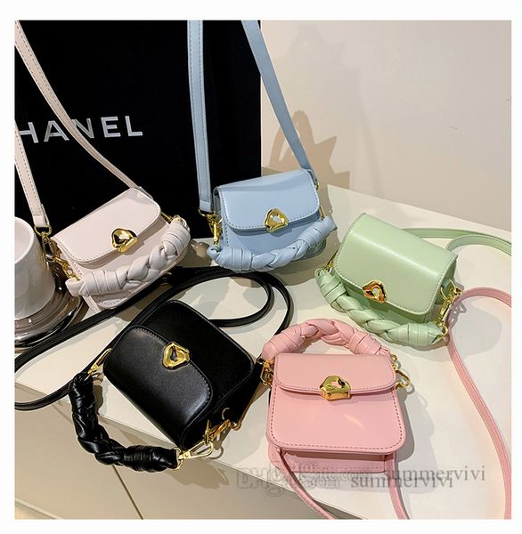 

girls twist braid handbags kids messenger lipsticks bag lady style children marca dragon pu leather single shoulder bags z1321, Black