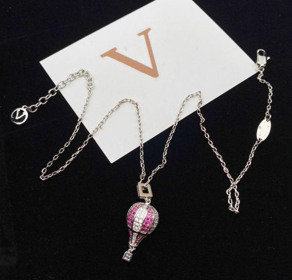 

luxury pendant air balloon necklaces fashion for man woman highly quality women party wedding lovers gift hip hop jewelry with9280345, Silver
