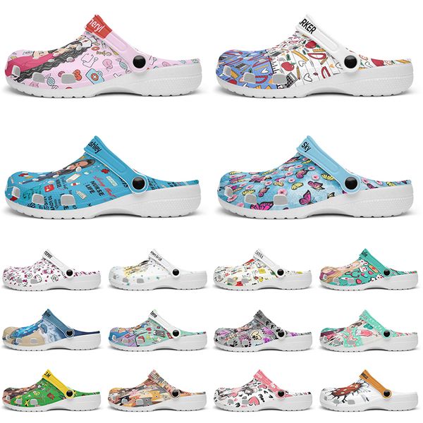 

Customized beautiful and comfortable fashionable Glossy Diy shoes for men and women's indoor slippers 40-98633