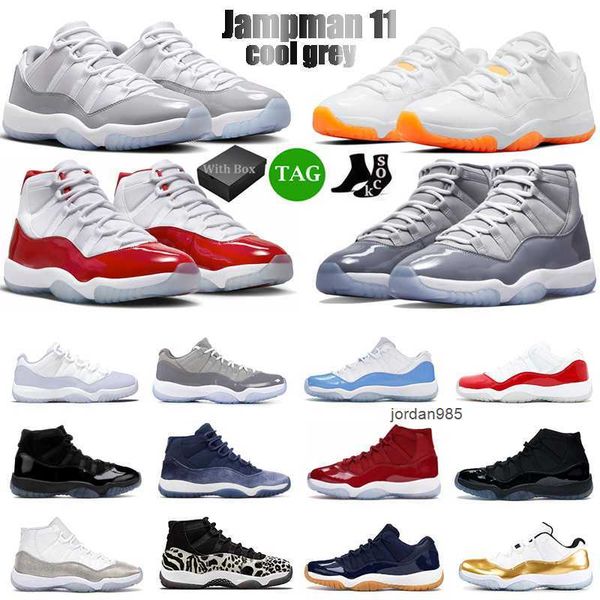 

og jumpman 11 basketball shoes men women 11s cool grey jubilee 25th anniversary cap and gown concord 45 heiress pure violet mens trainers sp, Black