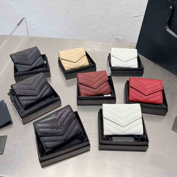 

1/1 designer wallet classic card holder 3 fold purse luxury designers short wallets mens women leather business credit card holder purse 220, Red;black