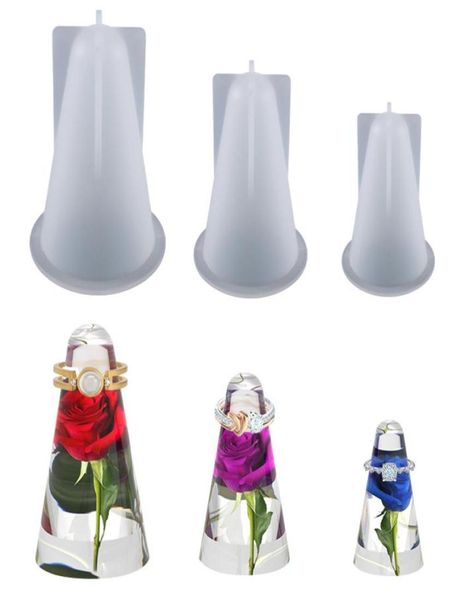 

ring cone resin mold flexible clear silicone ring holder mould for diy stand jewelry display wedding gift8960328