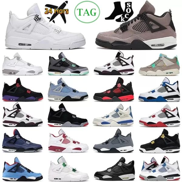 

jumpman mens basketball shoes 4 4s sail desert moss red thunder lightning university blue white oreo taupe haze military black cat men women