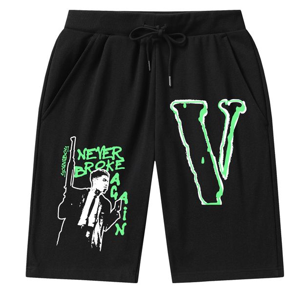

vlone new brand mens shorts running shorts beach spring summer loose men's and women's casual fashion trend sports elastic cotton, White;black