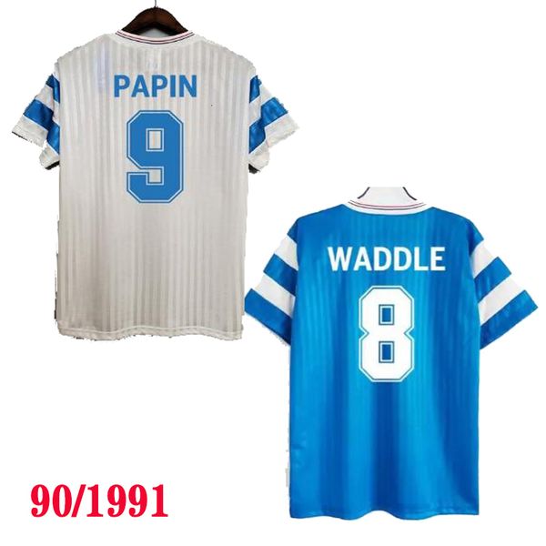 

men's casual shirts -sale-retro-om-1990-91-blue-away-waddle-papin-cantona-classic-shirts-vintage-shirts 230406, White;black