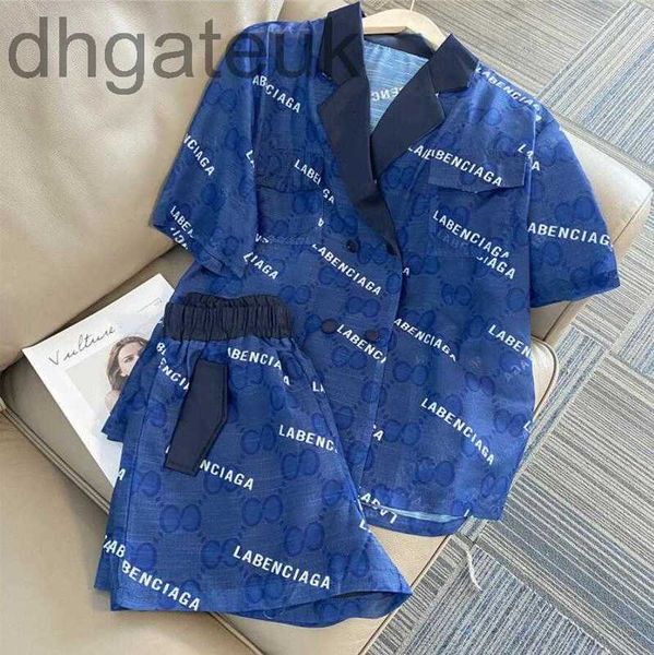 

women's tracksuits designer2022gg 2pcs/set pullover ladies suit summer casual loose blouse lady v neck short sleeve shorts clothing oz, Gray