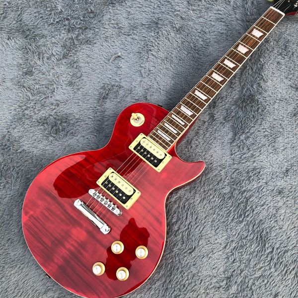 

new 6 string red striped lp standard electric guitar fast shipping
