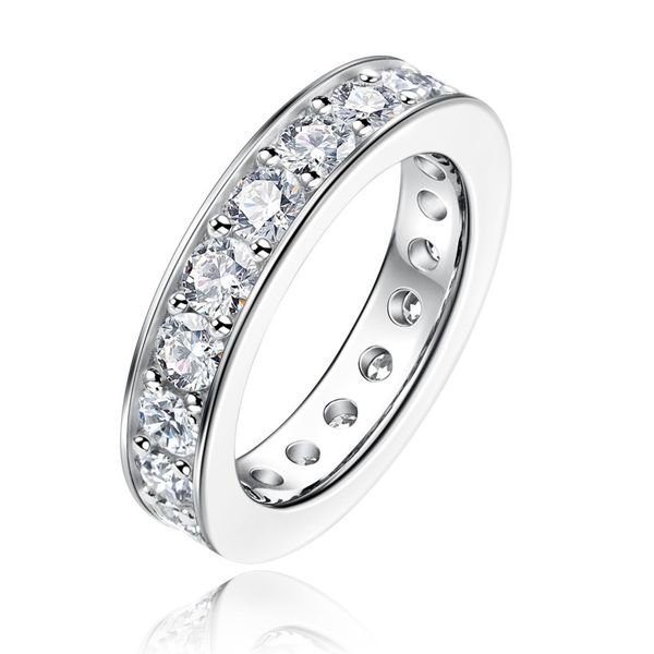 

passed test 925 sterling silver 3.5mm round bling moissanite diamond ring for men women fashion ring jewelry party wedding nice gift, Golden;silver