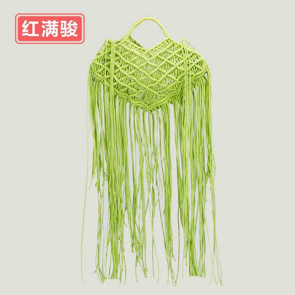 

new fashion tassel woven bag fashion niche tassel handbag hand bag 230406