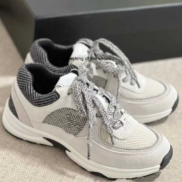 

casual shoes designer small fragrant thick soled sneakers daddy shoes women's leather soft casual 2022 new running, Black