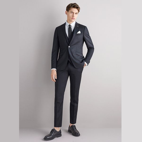 

men's suits blazers customized black set men's groove tuxedo slim fit men's' suit 3-piece jacket pants wedding dress bal, White;black