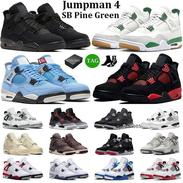 

jumpman 4 basketball shoes men women 4s black cat pine green seafoam military black red thunder bred sail infrared mens traine og designer s