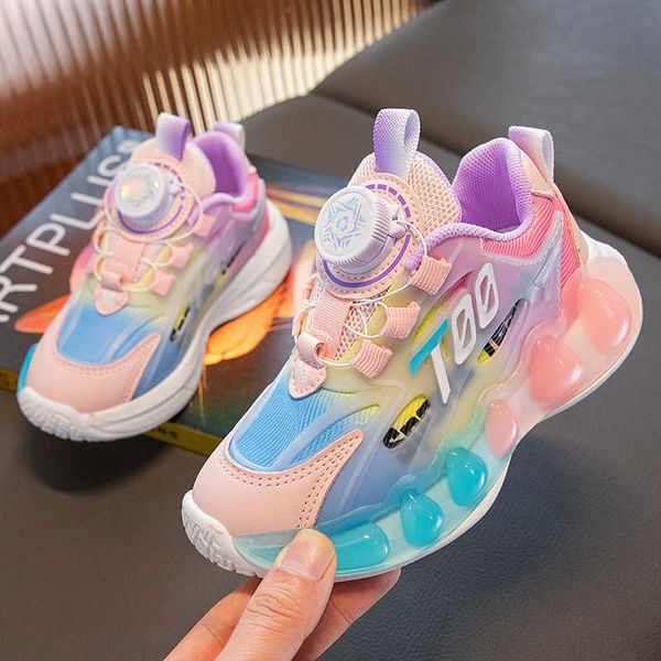 

athletic outdoor 2022 new children running shoes girls luxury brand sport shoes for boys quick lacing kids fashion shoe non-slip walking sne, Black