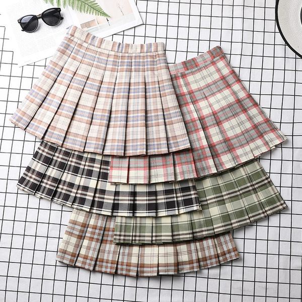 

skirts pleated skirt summer women's spring fashion korean prep style school girls' uniforms harajuku a-line mini ski 230406, Black