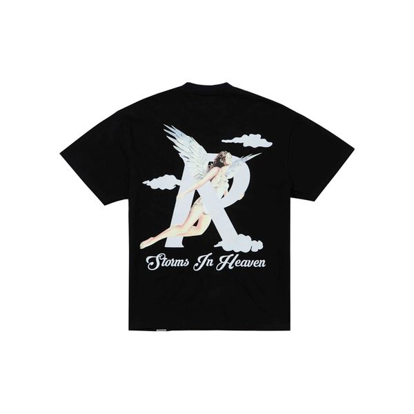 

23ss summer men cotton tee storm print t shirt europe fashion street casual tshirt blue colors, Black;brown