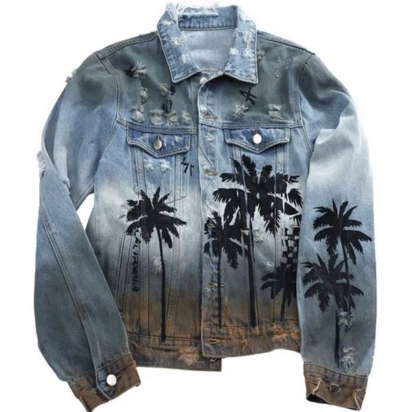

2023 new summer spring new denim jacket target mens jackets coconut print oversize rockstar mens designers jacket for big men college veste, Black;brown