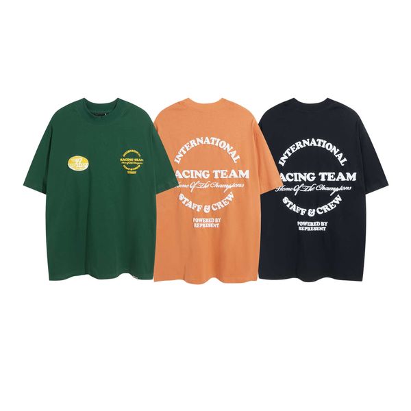 

men's t-shirts represent 2023 spring represent chest badge back letter banner print fashion men and women couple short sleeve t-shirt s, White;black