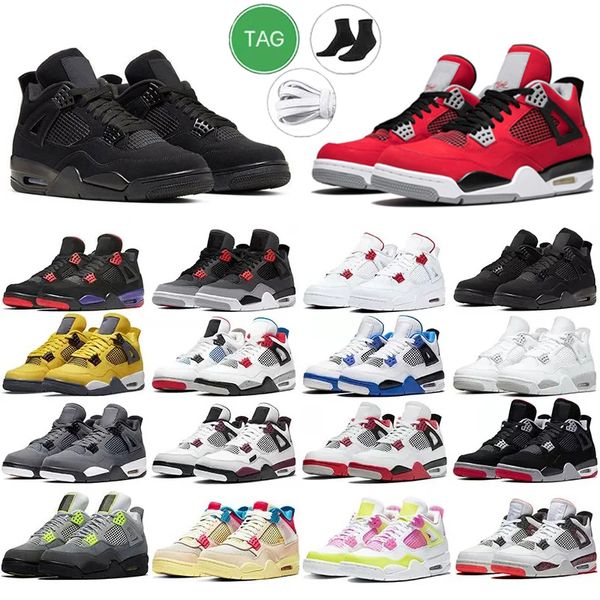 

jumpman 4s men women basketball shoes white oreo black cat university blue sail metallic purple bred shimmer cactus jack star orange sneaker
