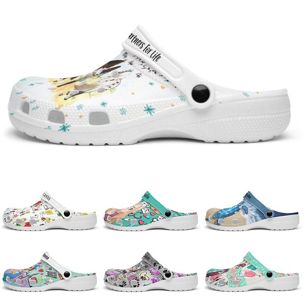 

Customized beautiful and comfortable fashionable lovely Glossy Diy shoes for men and women's indoor slippers 40-98525