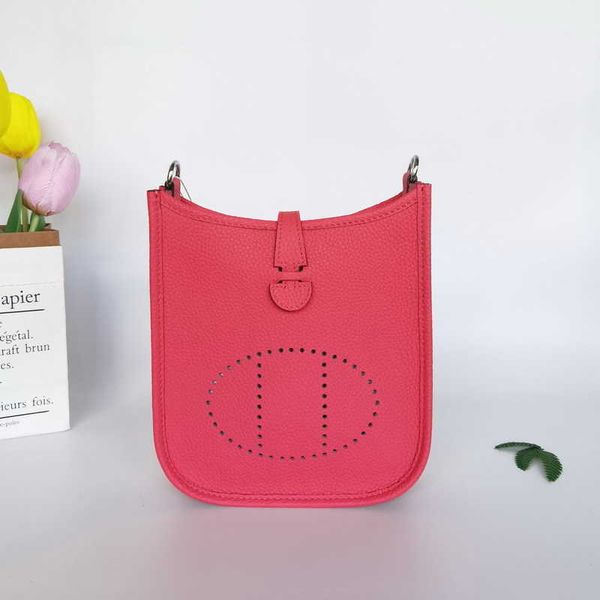 

handbags h bags leather her evel shoulder lyn mus mini luxury leisure casual 2023 h layer cowhide leather togo pattern women's bag mess