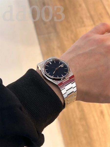 

glass bottom watch with plaid pattern movement watch 40mm modern ordinary montres with letters solid color steel strap designer wristwatch f, Slivery;brown