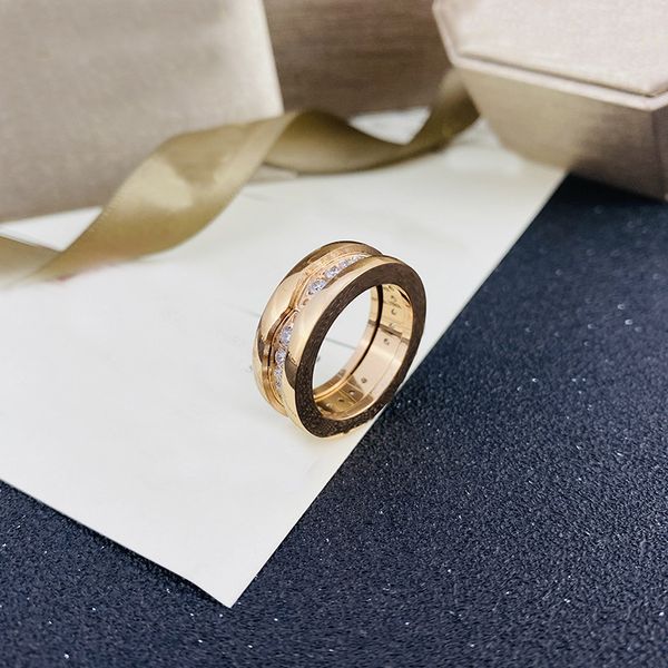 

high end with diamond ring men and women luxury classic ceramic rings high end designer spring ring party wedding designer jewelry gifts, Silver