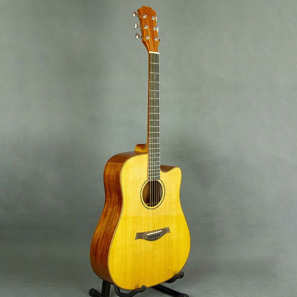 

41 inch cutaway acoustic guitar 21 frets 6 strings folk guitars