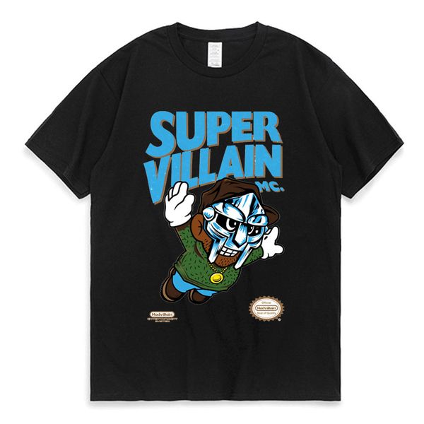 

mens tshirts tshirt men mf doom short sleeve t casual loose tee women hip hop retro harajuku streetwear 230406, White;black