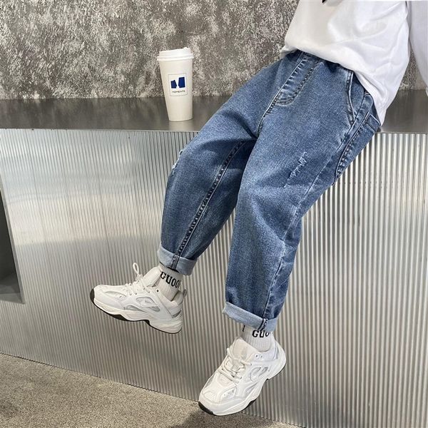 

jeans soft boys' jeans south korean boys' trousers spring/summer children's vesidos fashion brand pants youth boys' clot, Blue