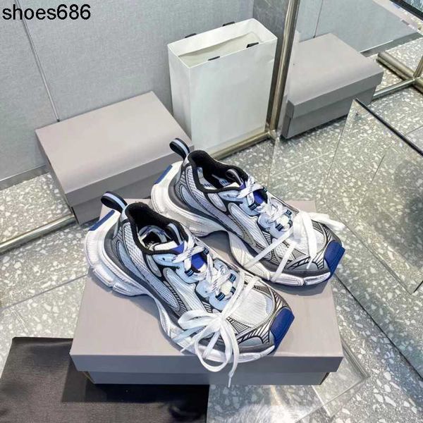 

edition european 9th generation dad's shoes for women 2023 balencigas breathable mesh thick sole elevated couple sports and casual shoe, Black