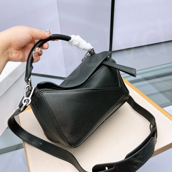 

luxury lowe bag designer tote bag shoulder bags women handbag puzzle geometric fashion black designer crossbody bag contrast color patchwork