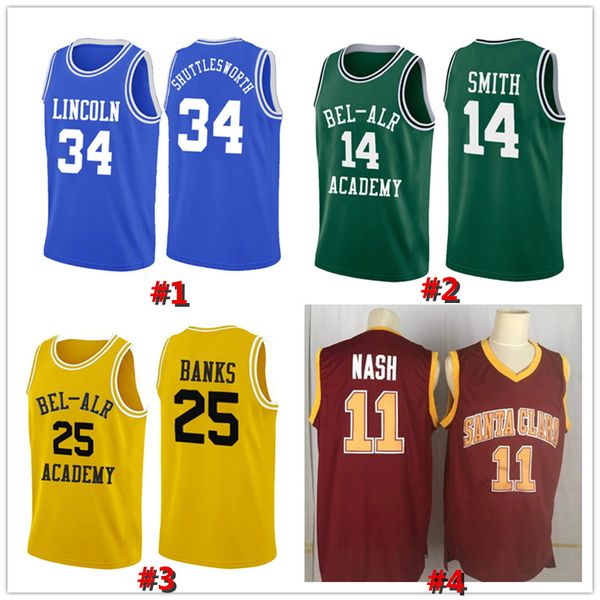 

will 14 smith carlton 25 banks fresh prince college basketball jersey georgetown university allen 3 iverson david 50 robinson christian 32 l, Black