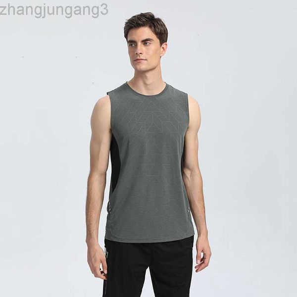 

2023 desginer alo yoga t shirt water soft silk cotton summer vest antibacterial fitness loose solid color outer wear sleeveless bottom, White;black