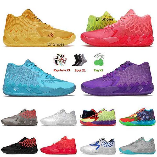 

rick and morty lamelo ball basketball shoes men women university gold blue queen city be you rock ridge red blast fashion trainers sneakers, Black