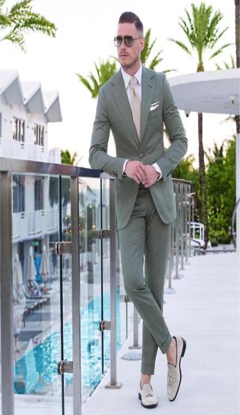 

sage one buttons mens suits slim fit wedding grooms tuxedos notched lapel business prom suit jacketpants6456293, Black;gray