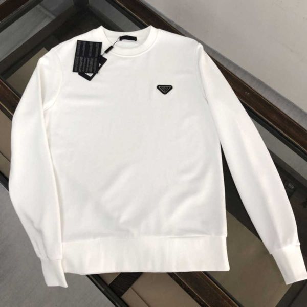 

prad 22ss mens hoodie sweatshirt p designer sweater metal long-sleeved tshirt round neck pullover hoody men women casual sweaters, Black