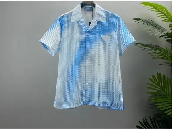 

summer europe mens shirts designer luxury men clothing print casual shirt cool hip hop short sleeve geometry printing designers, White;black