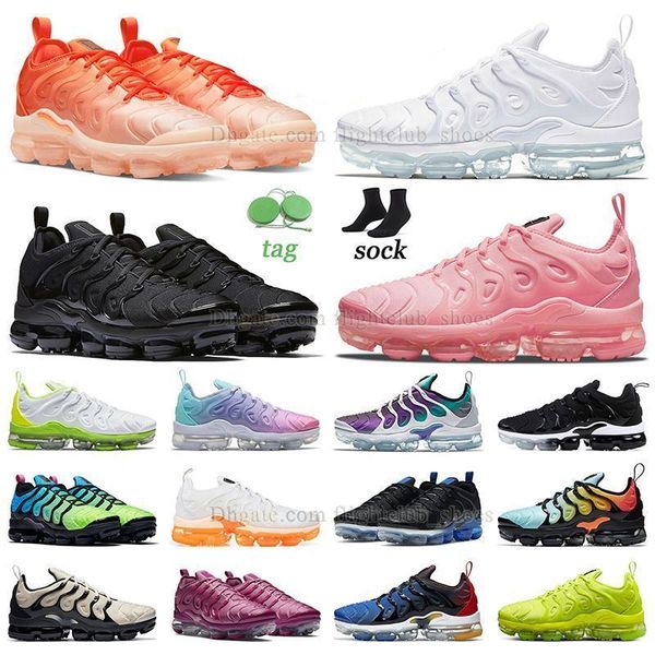 

2023 running shoes retro tn plus orange gradient triple white bubblegum triple blakc mens womens sneakers white volt aurora green grape tenn
