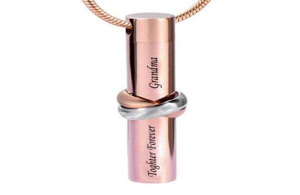 

fashion jewelry custom loving memory together forever brother rose gold cylinder memorial pendant ashes urn cremation necklace9106247, Silver