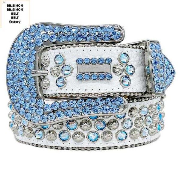 

Designer Belt Bb Simon Belts for Men Women Shiny diamond belt blue white Andd1y top2