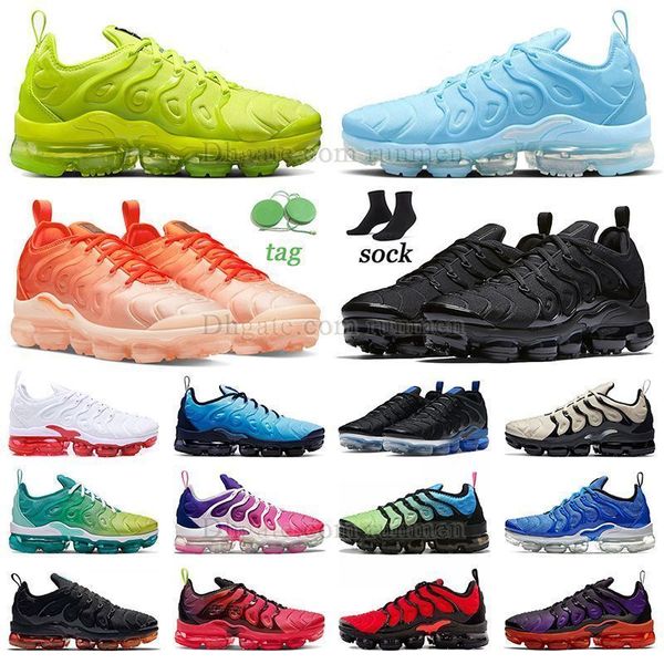 

designer running shoes retro tns tennis ball university blue orange gradient triple black mens womens sneaker cherry light bone and black le