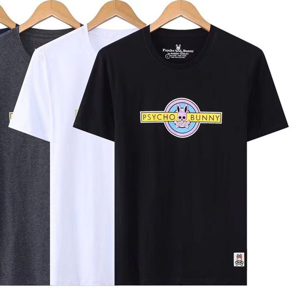 

mens casual t shirt psychological rabbit summer short sleeved fashion brand polos rabbit animal print high-quality couple breathable and com, White;black