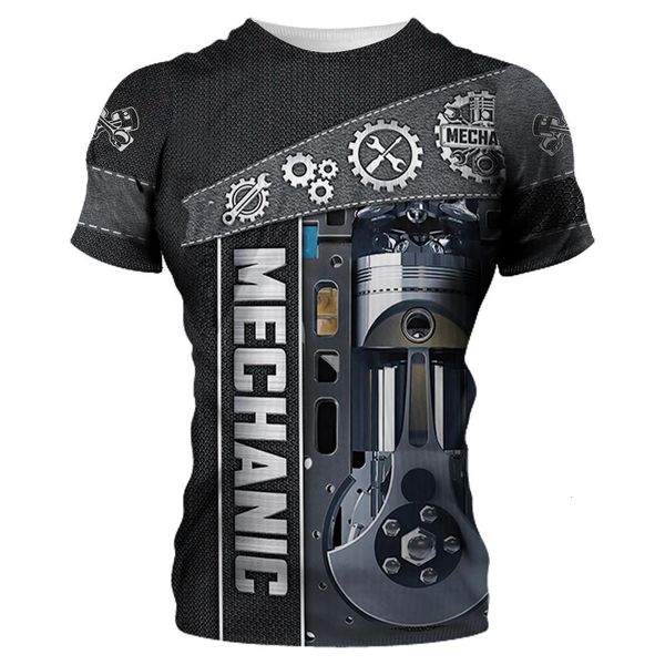 

men's t-shirts mechanic shirt men's t-shirt mechanical tools print short sleeve summer jersey casual oversized fashion breathable, White;black