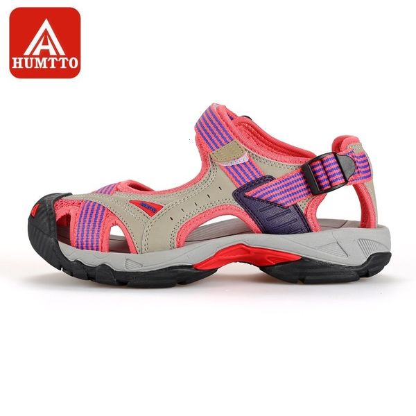 

water shoes humtto outdoor women's upstream breathable summer aqua rubber air mesh sandals wading quick drying beach sneakers 230406, Black