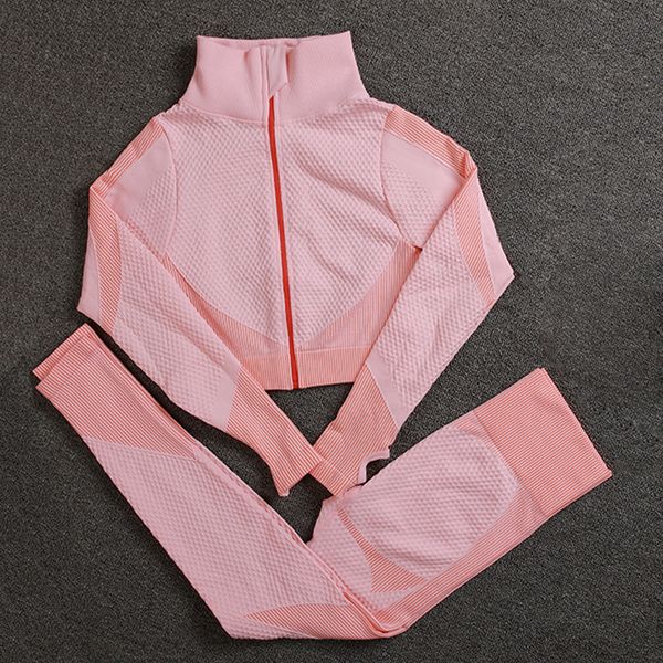 

yoga outfits seamless women sets female sport gym suits wear running clothes fitness set long sleeve clothing 230406, White;red